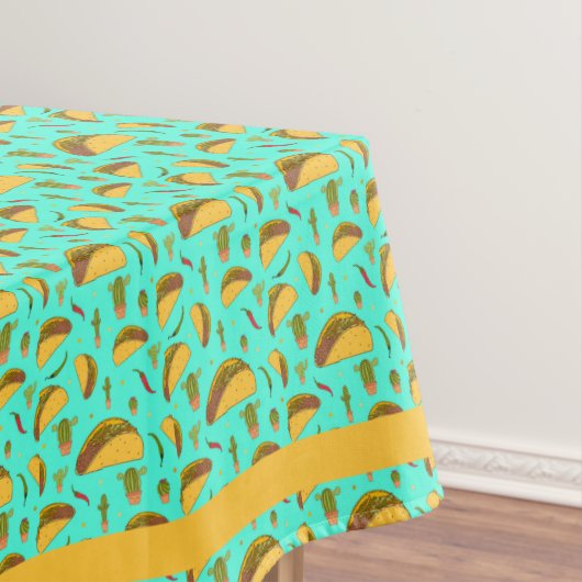 Blau und Orange mexikanische Tacos und Kakteen Küc Tischdecke (Beispiel)
