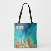 Blau und Orange Moderne Kunst Personalisiert Tasche (Vorderseite)