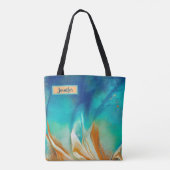 Blau und Orange Moderne Kunst Personalisiert Tasche (Rückseite)