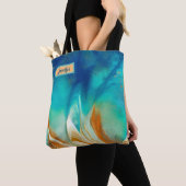Blau und Orange Moderne Kunst Personalisiert Tasche (Von Nahem)