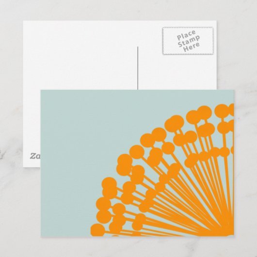 Blau und Orange Postkarte (Vorne/Hinten)