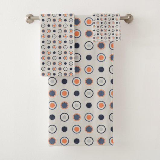 blau und orange Punkte Badhandtuch Set (Insitu)