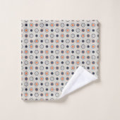 blau und orange Punkte Badhandtuch Set (Waschlappen)