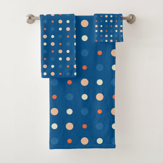 blau und orange Punkte Badhandtuch Set (Insitu)