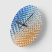 Blau und Orange  Runde Wanduhr (Winkel)