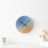 Blau und Orange  Runde Wanduhr (Zuhause)