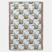 Blau und Orange Shubunkin Goldfish Decke (Vorderseite Vertikal)