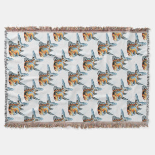 Blau und Orange Shubunkin Goldfish Decke
