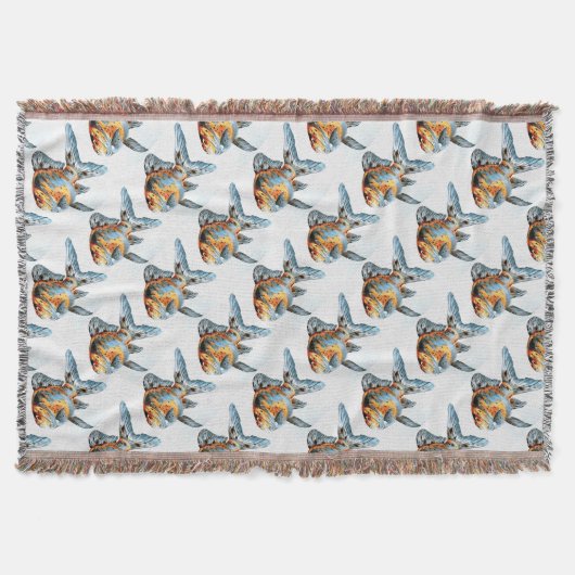 Blau und Orange Shubunkin Goldfish Decke (Vorderseite)
