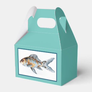 Blau und Orange Shubunkin Goldfish Fine Art Geschenkschachtel