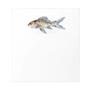 Blau und Orange Shubunkin Goldfish Fine Art Notizblock