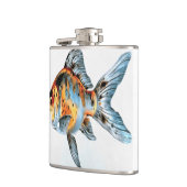 Blau und Orange Shubunkin Goldfish Flachmann (Links)