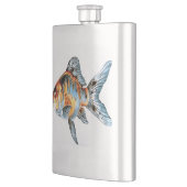 Blau und Orange Shubunkin Goldfish Flachmann (Links)