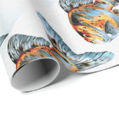 Blau und Orange Shubunkin Goldfish Geschenkpapier (Rolleneckpunkt)