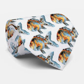 Blau und Orange Shubunkin Goldfish Krawatte (Gerollt)