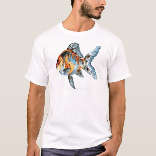 Blau und Orange Shubunkin Goldfish T-Shirt