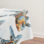 Blau und Orange Shubunkin Goldfish Tischdecke (Beispiel)