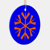 Blau und Orange Snowflake Keramikornament (Rechts)