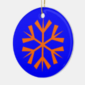 Blau und Orange Snowflake Keramikornament (Links)