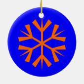 Blau und Orange Snowflake Keramikornament (Hinten)