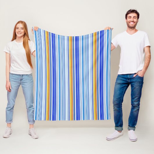 Blau und Orange Streifen Fleecedecke (Beispiel)