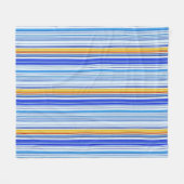 Blau und Orange Streifen Fleecedecke (Vorderseite (Horizontal))
