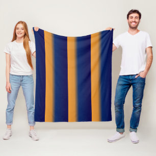 Blau und Orange Streifen Fleecedecke
