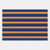 Blau und Orange Streifen Geschenkpapier Set (Vorderseite 3)