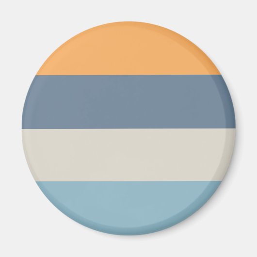 Blau und Orange Streifen Magnet (Vorne)