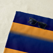 Blau und Orange Streifen Strandtuch (Beispiel)