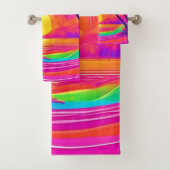 Blau und Orange Sunset Badhandtuch Set (Insitu)