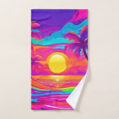Blau und Orange Sunset Badhandtuch Set (Handtuch)