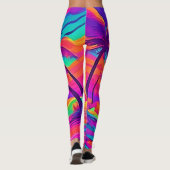 Blau und Orange Sunset Leggings (Rückseite)