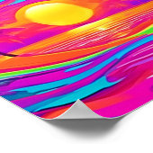 Blau und Orange Sunset Poster (Ecke)