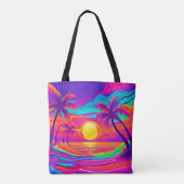 Blau und Orange Sunset Tasche (Rückseite)