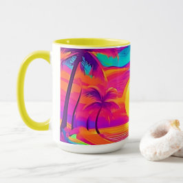 Blau und Orange Sunset Tasse
