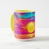 Blau und Orange Sunset Tasse (Vorderseite Links)