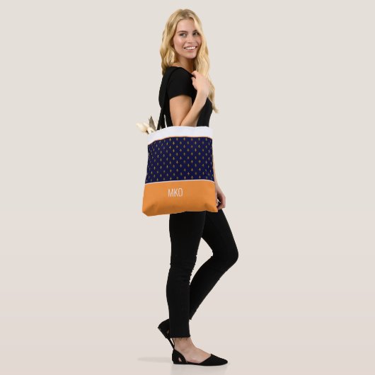 Blau und Orange Tasche (Am Model)