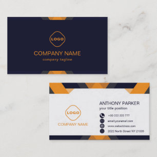 Blau und Orange Visitenkarte