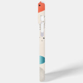 Blau- und orangefarbene Formen mit Punktmustern Case-Mate iPhone Hülle (Rückseite / Links)