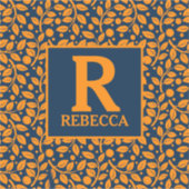 Blau- und Orangefarbenes Muster Aufkleber (Vorderseite)