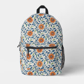 Blau- und Orangefarbenes Muster Bedruckter Rucksack (Vorderseite)