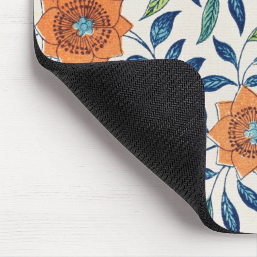 Blau- und Orangefarbenes Muster Mousepad (Ecke)