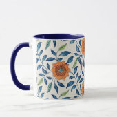 Blau- und Orangefarbenes Muster Tasse (Links)