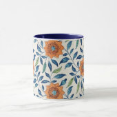 Blau- und Orangefarbenes Muster Tasse (Zentrum)