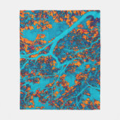 Blau- und Orangenbäume Fleecedecke (Vorderseite)