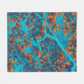Blau- und Orangenbäume Fleecedecke (Vorderseite (Horizontal))