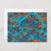 Blau- und Orangenbäume Postkarte (Vorne/Hinten)