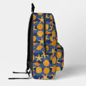Blau- und Orangenmuster Bedruckter Rucksack (Links)