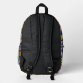 Blau- und Orangenmuster Bedruckter Rucksack (Rückseite)